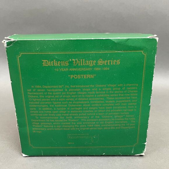 Dept. 56 Dickens' Village Series Postern Building 10 Year Anniversary 1984-1994 - Picture 10 of 11